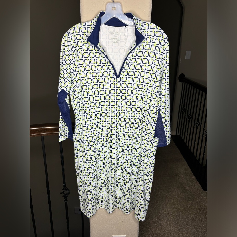 San Soleil UV50 Geometric Dress Size M Colorful Quirky Sporty Outdoor Preppy